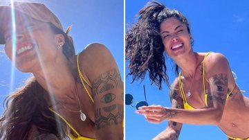 Solteiríssima, Aline Campos empina bumbum gigantesco de biquíni fio-dental: "Delícia" - Reprodução/Instagram