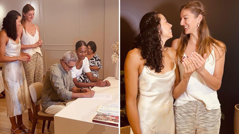 As jogadoras de vôlei Ana Carolina e Anne Buijs se casam em cerimônia restrita; confira os cliques - Reprodução/Instagram