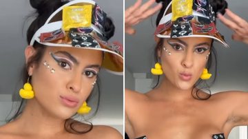 Tampando os seios com preservativos, a ex-BBB Hana Khalil escandaliza com fantasia de Carnaval: "Mulher camisinha" - Reprodução/Instagram