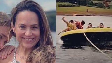 A atriz Gabriela Duarte e filhos sofrem queda em passeio de barco: "Aquele miquinho" - Reprodução/Instagram