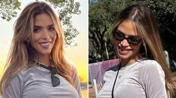 A esposa do ex-jogador Kaká, Carol Dias, marca barrigão de gravidez em vestido curtinho: "Linda" - Reprodução/Instagram