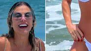 Esposa de Leonardo, Poliana Rocha dá puxadinha estratégica em biquíni no meio do mar: "A vó tá on" - Reprodução/Instagram