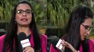 Fernanda Rouvenat engasgou ao vivo enquanto fazia um link ao vivo na GloboNews - Reprodução/GloboNews
