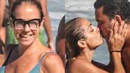 Ex-Paquita Ana Paula Guimarães troca beijos com maridão na praia - AgNews/Daniel Delmiro