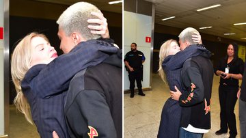 Cena de filme: namorado aparece em aeroporto e dá beijão em Luiza Sonsa - AgNews
