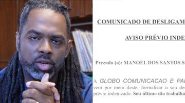 Manoel Soares quebra protocolo e expõe carta de demissão da Globo: "Difamação" - Reprodução/TV Globo