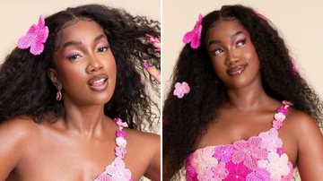 Com o cabelo lotado de flores, a cantora Iza aposta em vestido com flores de crochê no 'The Voice Kids': "Barbie" - Reprodução/Instagram