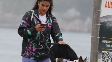 Filha de Flávia Alessandra passeia com cachorro em carrinho de bebê - AgNews