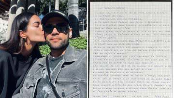 Daniel Alves implora perdão em carta para ex-esposa após divorcio - Reprodução/Instagram e Twitter