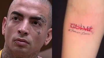 Ex-fã de MC Guimê rabisca tatuagem com nome dele e vira piada - Reprodução/Instagram e Reprodução/TV Globo