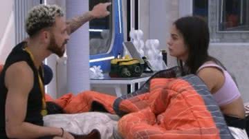 BBB23: Indignado, Fred faz a caveira de Domitila para Larissa: "Assustador" - Reprodução/Globo