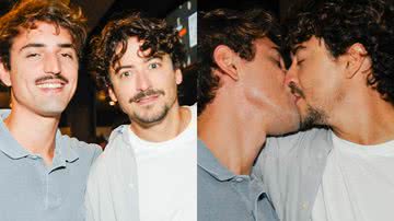 Discreto, Jesuíta Barbosa dá beijo intenso no namorado em São Paulo - AgNews/Eduardo Martins