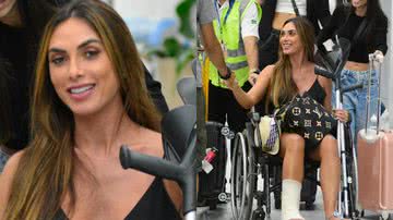 Nicole Bahls chega ao Rio de cadeira de rodas após acidente em navio - AgNews/Webert Belicio