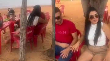 Homem flagra a esposa o traindo com o patrão na praia - Reprodução/X