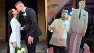 Homem surpreende noiva com foto em tamanho real do sogro falecido no casamento - Reprodução/Tik Tok
