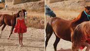 Influenciadora grava vídeo no meio de cavalos correndo e é atropelada por um - Reprodução/Instagram