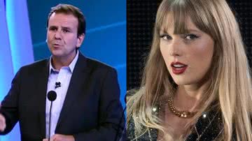 Eduardo Paes e Taylor Swift - (Foto: Reprodução/TV Globo e Internet)