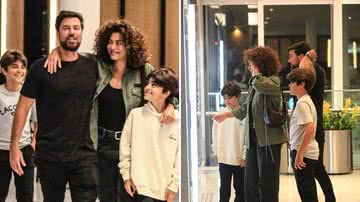 Juliana Paes posa abraçada com o marido e os filhos em shopping - Edson Douglas/AgNews