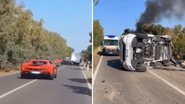 Casal falece após colisão assustadora entre Ferrari, Lamborghini e van - Reprodução/X