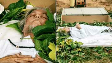 Homem realiza o próprio funeral e é enterrado vivo - Foto: Jam Press