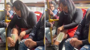 Mulher é detonada após ser flagrada se depilando em ônibus - Reprodução/X