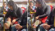 Mulher é detonada após ser flagrada se depilando em ônibus - Reprodução/X