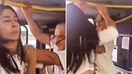Mulher e idoso trocam agressões por lugar em ônibus - Reprodução/X