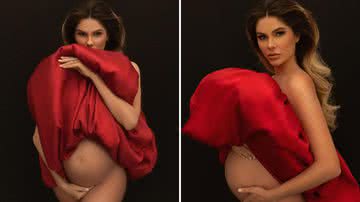 Grávida de seis meses dos gêmeos Álvaro e Antônio, a modelo Bárbara Evans exibe seu barrigão em ensaio: "Apaixonada" - Reprodução/Instagram/Mari Righez