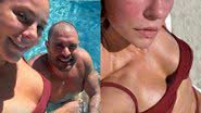 Paolla Oliveira se bronzeou com o namorado na piscina - Reprodução/Instagram