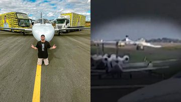 Avião de Murilo Huff, ex de Marília Mendonça, cai em vala - Reprodução/Instagram e Reprodução/Twitter