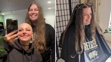 Homem cresce o cabelo por 4 anos para fazer peruca para a namorada - Reprodução/Extra