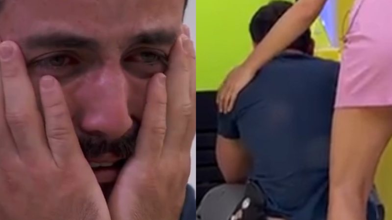 BBB 24: Matteus cai no chão de tanto chorar ao ver os familiares - Reprodução/TV Globo