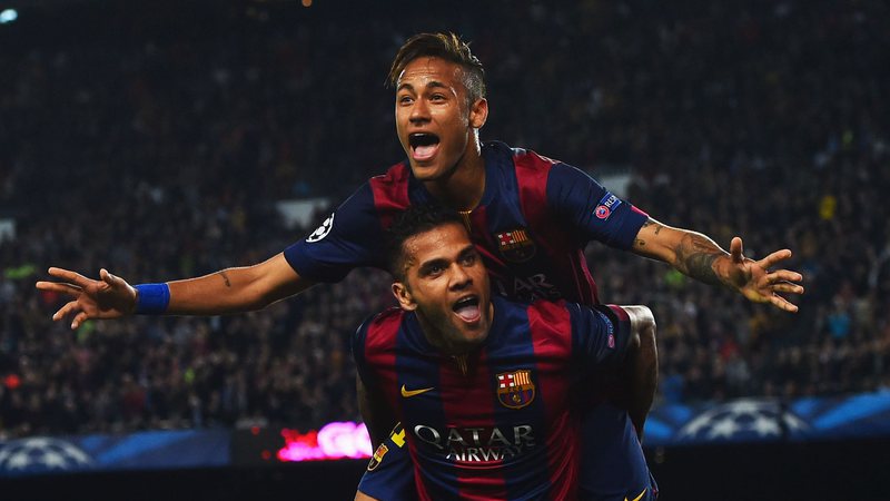 Os atletas Neymar e Daniel Alves - Foto: Getty Images