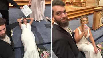 Noiva desmaia no altar logo após o 'sim' - Reprodução/Kennedy News and Media