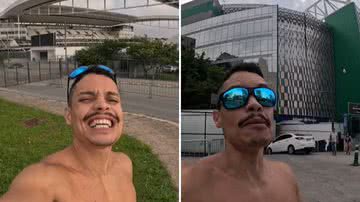 Homem corre do estádio do Corinthians até o do Palmeiras - Reprodução/Instagram