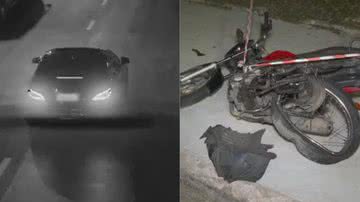 Veículo de luxo deixou moto destruída - Foto: Reprodução/Globo