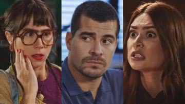 Lupita (Daphne Bozaski), Júpiter (Thiago Martins) e Elisa (Thaila Ayala) de Família é Tudo - Reprodução/Globo