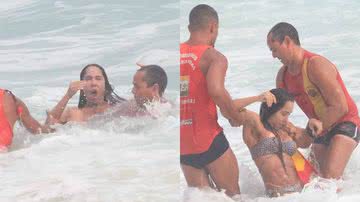 Mulher Melão se afoga no mar e é socorrida às pressas no Rio de Janeiro - Fabrício Pioyani/AgNews
