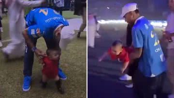 Neymar é flagrado brincando com a filha em campo após Campeonato Saudita: "Paizão" - Reprodução/Instagram
