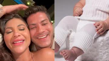 Filho de Arthur Aguiar e Jheny Santucci completa 4 meses: "Xerox do papai!" - Reprodução/Instagram e Reprodução/Thalita Castanha