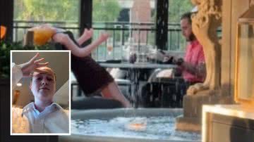 Uma garçonete foi demitida após filmar um momento inusitado em restaurante: cliente jantando com boneca inflável: assista - Reprodução/TikTok
