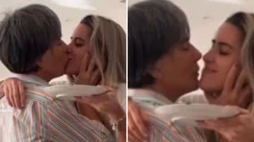 A atriz Glória Pires é detonada por beijar filha, Ana Morais, na boca por diversas vezes causando espanto nos internautas; veja vídeo - Reprodução/TikTok
