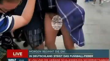 Entrevistado comete gafe ao vivo na TV alemã - Foto: Reprodução/X