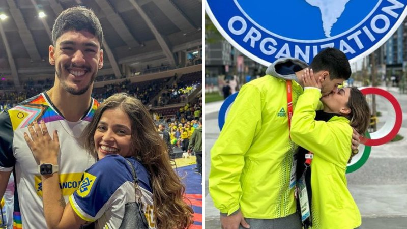 Jogador da Seleção de Vôlei e ginasta de trampolim formam casal de ouro - Reprodução/Instagram