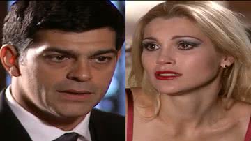 Rafael (Eduardo Moscovis) e Cristina (Flávia Alessandra) de Alma Gêmea - Reprodução/Globo