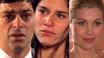 Rafael (Eduardo Moscovis), Serena (Priscila Fantin) e Cristina (Flávia Alessandra) de Alma Gêmea - Reprodução/Globo