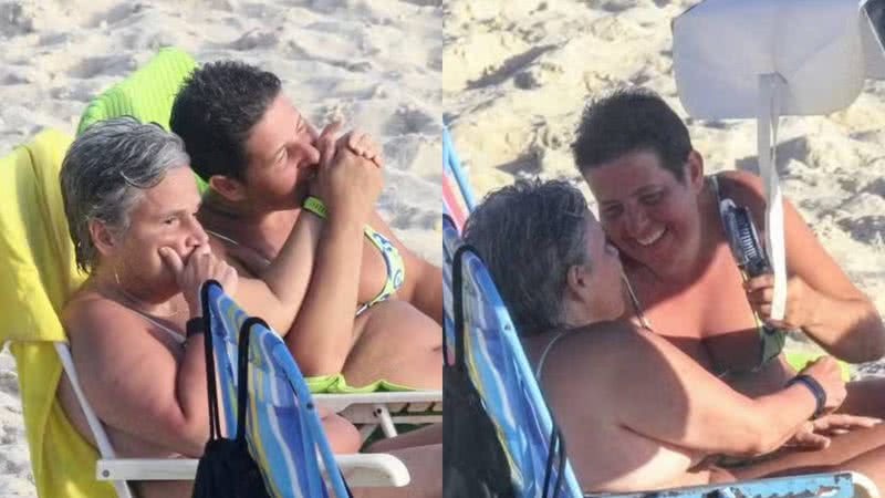 Claudia Rodrigues é flagrada aos beijos com namorada em praia do RJ - Dan Delmiro/AgNews