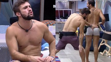 BBB21: Teve cachorrada! Só de cueca, Gilberto faz Arthur delirar e ganha tapão no bumbum: "Vou morder" - Reprodução/TV Globo
