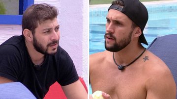 BBB21: Pelas costas, Arthur e Rodolffo apontam metralhadora para brother e fazem duras críticas - Reprodução/TV Globo