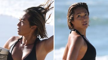 Aos 43 anos, Danni Suzuki surfa com biquíni mínimo e corpo dourado pelo sol esbanja sensualidade - AgNews